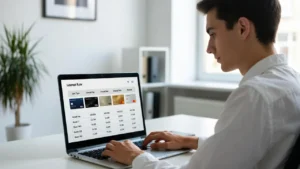 Usuario revisando opciones de tarjeta de crédito con tasas bajas en Colombia