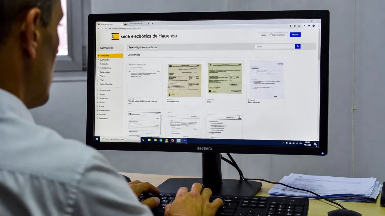 Autónomo revisando documentos para solicitar devoluciones IRPF mutualistas en España