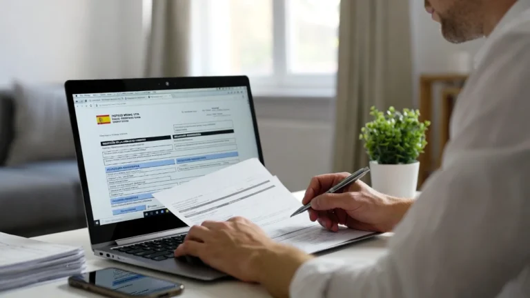 Propietario realizando el ingreso fianza Incasòl online desde su ordenador con contrato de alquiler